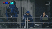 a soccer game is being broadcast on canal +