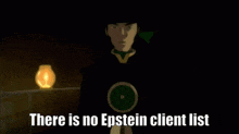 a light bulb with the words there is no epstein client list above it