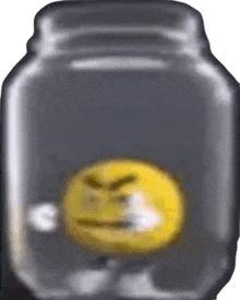 a jar with a smiley face in it