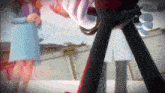 a shadow the hedgehog standing next to a woman