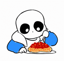 spaghetti undertale sans eating anime