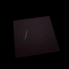 a computer generated image of a grid with a red and blue arrow in the middle