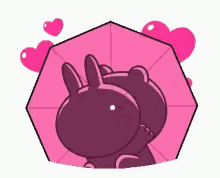 Brown And Cony Love GIF - Brown And Cony Love Umbrella GIFs