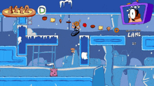 a video game with a cartoon character and the words that continued lame on the screen