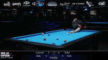 a pool table with a blue cloth and the word diamond on it