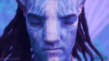 a movie poster for avatar shows a man with dreadlocks