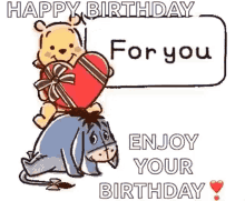 pooh disney love happy birthday enjoy your birthday