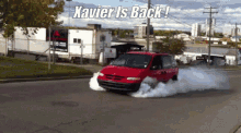 xavier is back back away car smoke