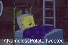 A Nameless Potato Tweeted Spongebob GIF - A Nameless Potato Tweeted Spongebob Sleeping GIFs