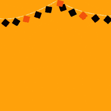 arabic writing on a yellow background with a string of squares