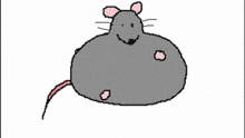 a pixel art drawing of a mouse with a large belly