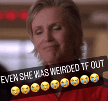 Sue Sylvester Weirded Out GIF - Sue Sylvester Weirded Out Glee GIFs