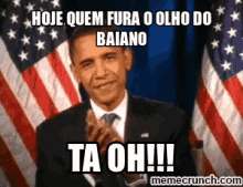 Obama Baiano Fura Olho Ta Oh GIF - Obama Clapping GIFs