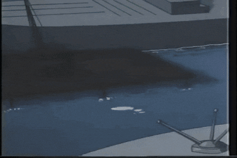 A vine comes out of the water and crushes a boat
