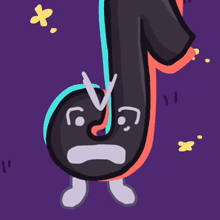 a cartoon drawing of a letter j with an angry face on it