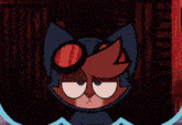 a cartoon cat is wearing a goggles and a mask
