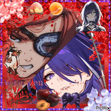 a collage of anime characters with the words picmix at the bottom of the image
