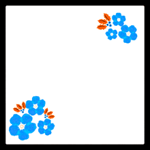 a blue sign with arabic writing and blue flowers on it