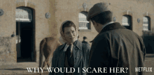 Why Would I Scare Her Claire Foy GIF - Why Would I Scare Her Claire Foy Queen Elizabeth Ii GIFs