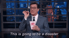 Stephen Colbert Disaster GIF - Stephen Colbert Disaster Eating GIFs