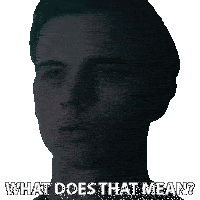a man 's face is shown with the words " what does that mean " below it