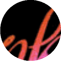 a black circle with a red stripe in the center