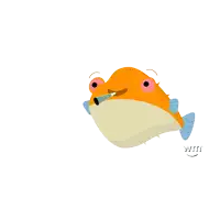 a cartoon drawing of a puffer fish with the word wsss written below it