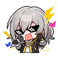 a cartoon girl is singing into a microphone while wearing sunglasses .