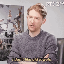 I Dont Like Old Towels Domhnall GIF - I Dont Like Old Towels Domhnall Gleeson GIFs