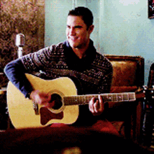 Glee Blaine Anderson GIF - Glee Blaine Anderson Guitar GIFs