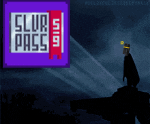 a video game called slur pass with a purple background