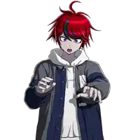 a cartoon character with red hair and blue eyes is wearing a hoodie that says " i 'm not a robot "