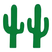 two green cactus on a white background with a white background