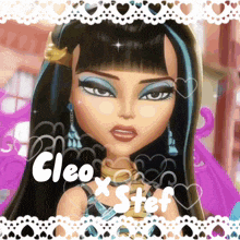 a picture of cleo x stef is surrounded by hearts and lace