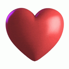 a red heart on a white background with a purple background