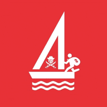 a logo for bml big scam with a pirate and a skull and crossbones