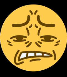 a yellow circle with a face on it that looks like a cartoon character
