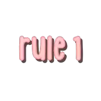 the word rule 1 is written in pink letters on a white background