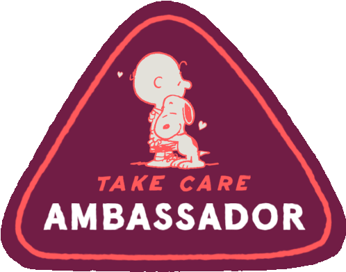 Take Care Ambassador Badge Charlie Brown Sticker - Take Care Ambassador Badge Charlie Brown Snoopy Stickers