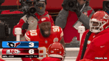a nfl game is being broadcast on espn and the score is 3 to 6