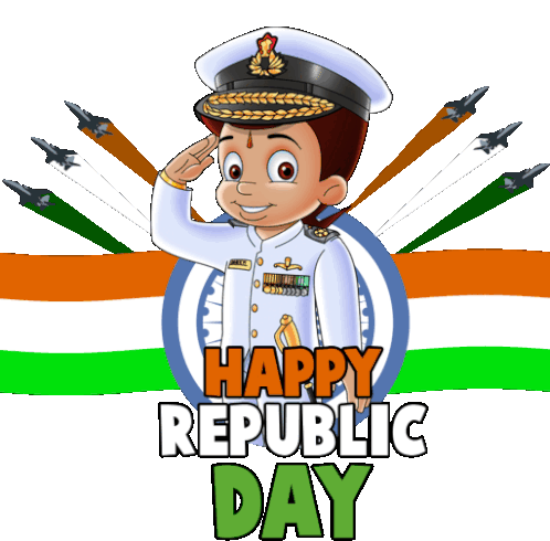 Happy Republic Day Chhota Bheem Sticker - Happy Republic Day Chhota Bheem Ganatantra Divas Ki Hardik Shubhkamnaye Stickers
