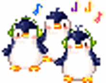 penguin love cute pixel dance
