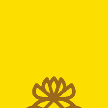 a yellow background with a cartoon drawing of a flower and circles