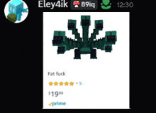 a picture of a minecraft character with the name eley4ik above it