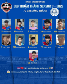a poster for u16 thuan thanh season 3 2025