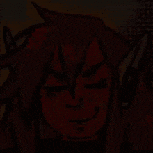 a drawing of a red troll face with a big smile