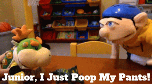 Last night my 5 year old daughter saw her younger sister poop her pants.  She said 