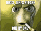 a cartoon character is smoking a cigarette and making a funny face .