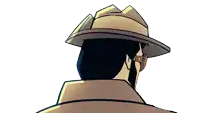 a cartoon man wearing a hat and sunglasses looks at the camera