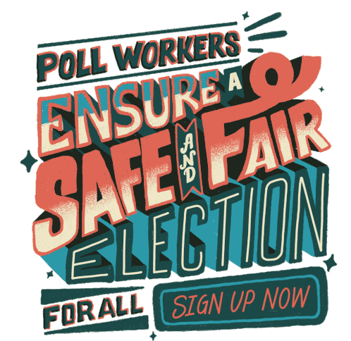 I Voted Poll Worker Sticker